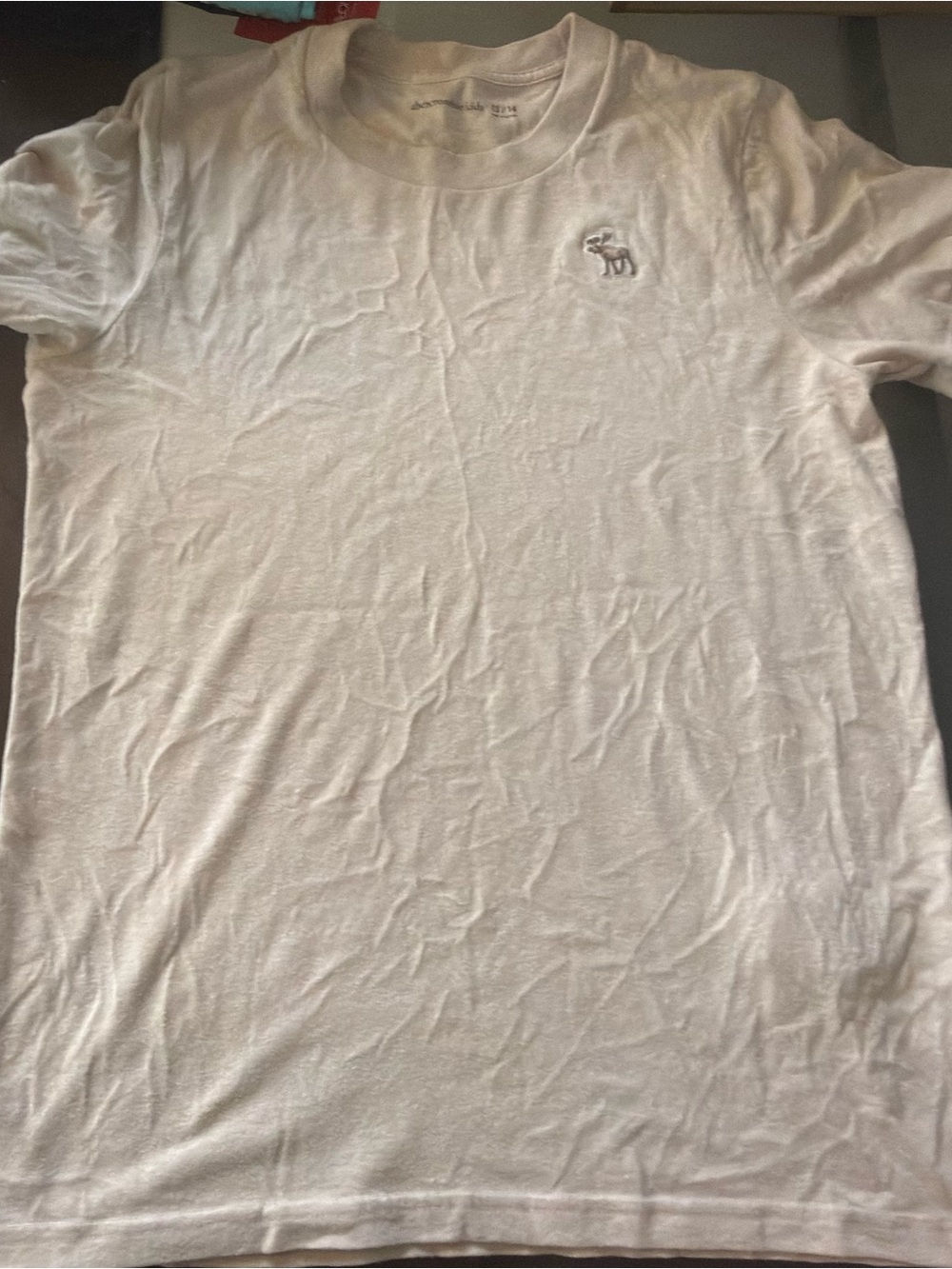 abercrombie kids White Short Sleeve Crew T-Shirt with Small Logo